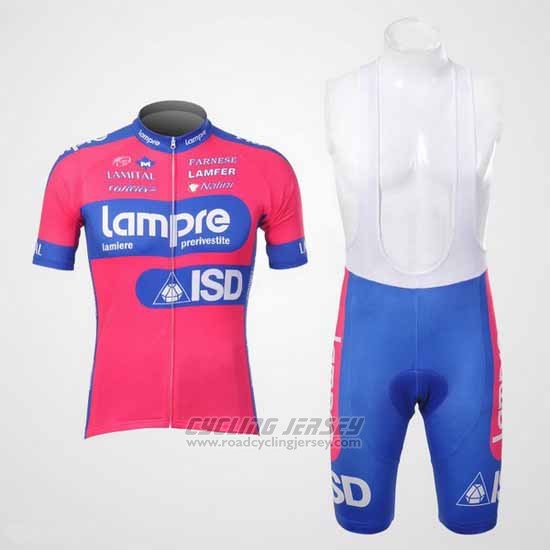 2012 Cycling Jersey Lampre ISD Pink and Sky Blue Short Sleeve and Bib Short